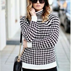 Loft Chunky Open Knit Wool Mock Neck Sweater